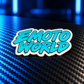 Emotoworld teal logo sticker