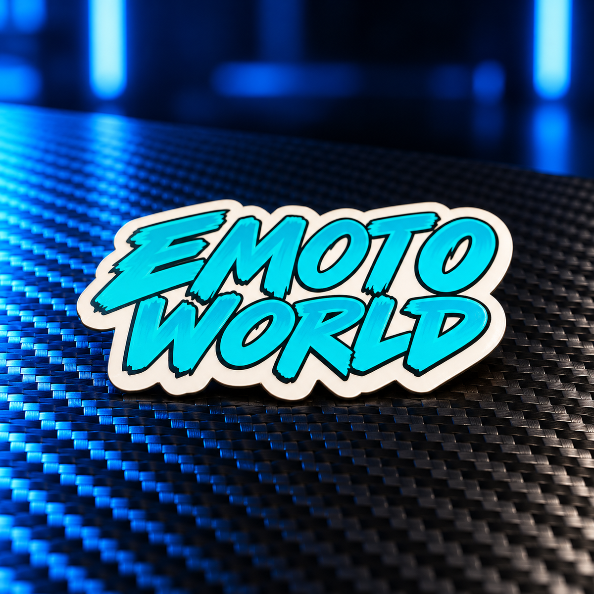 Emotoworld teal logo sticker