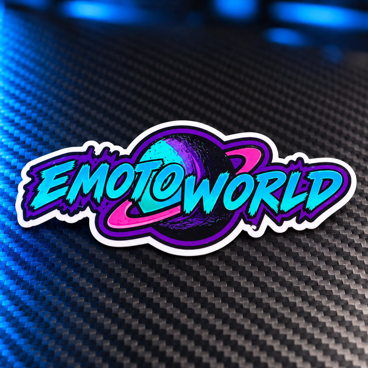 Emotoworld neon orbit sticker